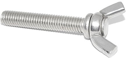 Flügelschrauben M6X20 6 Stück A2 Edelstahl rostfrei nach DIN 318, ähnl. DIN 316 AF, amerikanische Form, eckige Form