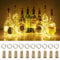Vicloon LED Flaschen-Licht, 10 Stück 20 LED Flaschenlichterkette Korken, Warmweiß Glas Licht Lichterkette mit Batterie, Kork Flaschen licht fur DIY, Party Hochzeit Stimmung Lichter