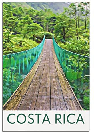 EWPLOREWASP Vintage Reiseposter Costa Rica Leinwand Kunst Poster Geschenk Wanddekoration Malerei Poster Dekorative Poster