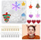Koonafy Christmas Resin Mold Earring Silicone Epoxy Molds Xmas Tree Casting Mold Snowflake Pendant Mould Star Heart Shaped Resin Jewelry Mold with 20 Earring Hook for DIY Craft (One Set)