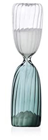 Ichendorf Milano Sablier 5 Minutes, Transparent - Vert foncé, Collection Times, Verre borosilicaté, fabriqué à la Main