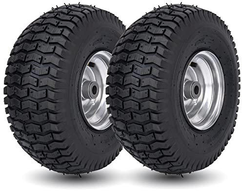 Lot de 2 pneus de tondeuse à gazon 15 x 6,00-6 pour bague de 1,9 cm, pneus et roues 15 x 6,00-6