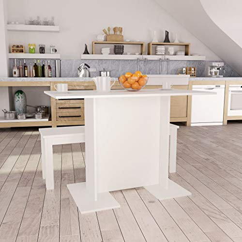 WIFESE Esstisch KüChe Tisch Esszimmertische EsszimmermöBel KüChentisch Tischplatte KüChentisch Kleiner Tisch Wohnzimmer Esstisch Holz KüChenmöBel Dining Table Weiß 110x60x75 cm Holzwerkstoff