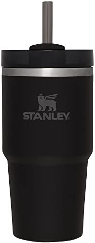 STANLEY Quencher H2 FlowState - Vaso aislado al vacío de acero inoxidable con tapa y popote para agua, té helado o café, batidos y más, negro (10-10826-022)