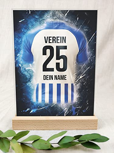 Berlin Fanartikel Acryltafel - Personalisiertes Geschenk, Fußball, Fussball Geschenke Jungen, Fussball, Fanartikel, Fanartikel Kinder, Fan Geschenke, Berlin Trikot für Berlin-Fans