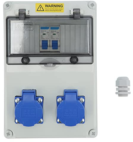 Répartiteur mural 2 positions, 16 A 220-250 V Coffret de Chantier Monophasé Répartiteur de Courant Mural Distribuidor de corriente portátil IP65