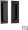 2 Pack Black Flush Pulls 120mm Length Sliding Door Handles Recessed Flush Finger Pull Matte Black Stainless Steel Cabinet Drawer Knob Sliding Door Handles for Door Cabinet Drawer Wardrobe Dresser