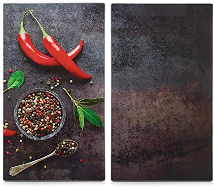 Herdabdeckplatten Set Schneideplatten Chili Spritzschutz Zeller
