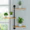 Étagère rotative à 3 niveaux pour plantes d'intérieur en bois, 40,6 cm pour une exposition optimale à la lumière, étagère de fenêtre en bois pour les petits espaces, idéale pour cultiver des herbes,