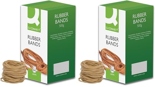 Q-Connect Rubber Bands Assorted Sizes 500g KF10577, Blue (Pack of 2)