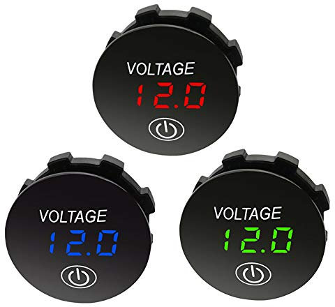 VoltíMetro de Pantalla de Capacidad de BateríA Medidor de Voltaje Digital LED con Interruptor de Encendido y Apagado Coche Motocicleta DC 3V-35V Verde