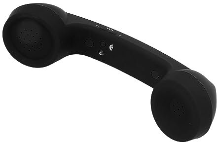 Topiky Retro-Telefonhörer, Strahlungssicher, Wiederaufladbarer Kabelloser Handy-Empfänger mit HD-Lautsprecher und Mikrofon, Einfach zu Bedienen, für Handy, Computer (Black)