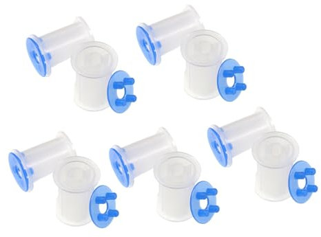 10Pcs Fly Tying Bobbin Spools Kit, Standard Thread Spool Tools Equipment Fly Tying Thread Bobbin Spools for Fishing Adults, with Cap 3cmx2.6cm