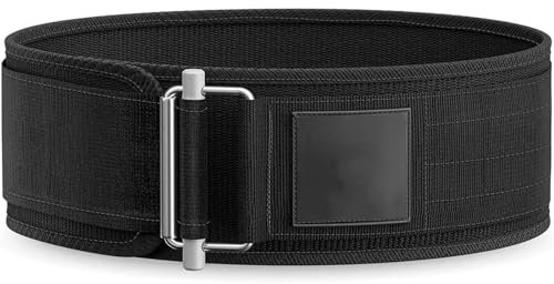 Gewichthebergürtel mit Schnellverschluss, verstellbar, Nylon, Trainingsgürtel for das Fitnessstudio, for Männer und Frauen, Kreuzheben, Kniebeugen, Heben, Rückenstütze GewichthebergüRtel(Black,L)