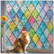 Beautysaid Rainbow Privacy Window Film: Stained Glass, No-Glue Frosted Window Film, Static Cling Film (Multicolor, 75x200cm）