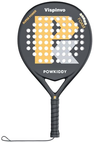 Vispinvo Pala de pádel con superficie de fibra de carbono, núcleo de espuma EVA Memory Flex Pala Padel, 38 mm, pala de tenis de playa para adultos/hombres/mujeres, una raqueta de pádel ideal para