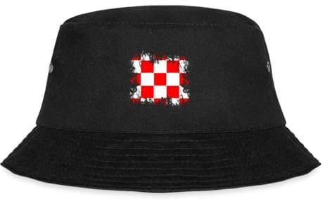Spreadshirt Kroatien Kroatien Flagge Fischerhut, L/XL (Caps), Schwarz