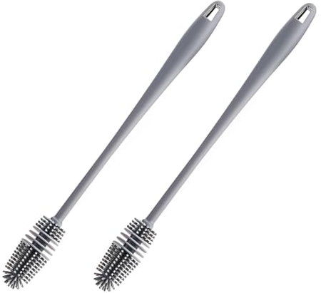 GXGM Juego de 2 cepillos de Silicona de 28.5 cm, Limpiador Botellas por Dentro Cepillo para lavavajillas,Limpia Botellas por Dentro