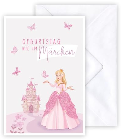KE - 3D Pop-UP Karte zum Geburtstag für Kinder, DIN B6 Geburtstagskarte inkl. weißer Umschlag, Motiv: Schloss