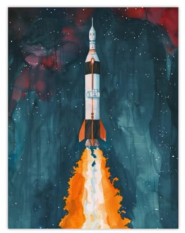 Artery8 Weltraum Apollo 11 Saturn V Raketenstart Ungerahmter extragroßer Druck