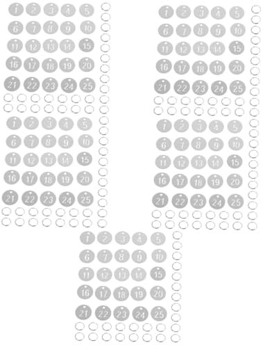 DIYEAH 125 STK Nummernschild nummerierte Schlüsselanhänger Etiketten für Schlüsselanhänger schlüsselkennzeichnung kennzeichen nummerschild Garderobenmarken Kofferanhänger Rostfreier Stahl