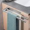 KLYKLL Portasciugamani Adesivo a Due Bracci Portasciugamani Senza Foratura in Acciaio Inox 304 Porta Asciugamani Bagno Adesivo con 4 Gancio in Acciaio Inox Porta Salviette da parete per Cucina 39cm