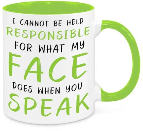 Not My Responsibility - Birthday Christmas Funny Present Novelty Unique Gift for Mum Dad Friend Sister Brother Grandparents Gift for Him Her Funny Secret Santa Quotes Coffee Mug (Green)