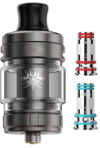 VOO POO UFORCE-X Nano Tank | 28 mm, con atomizador de flujo de aire superior de 4,5 ml, para bobinas PNP X para el kit Vinci Spark 100 mod, atomización dtl, sin nicotina (GunMetal)