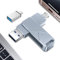 Memoria USB para iPhone 256 GB, Mfi Certified Lightning Memoria Externa Pen Drive Lápiz USB 3 en 1 para iPhone, iPad, iOS, MacBook, Android, PC (Gris, 256 GB)