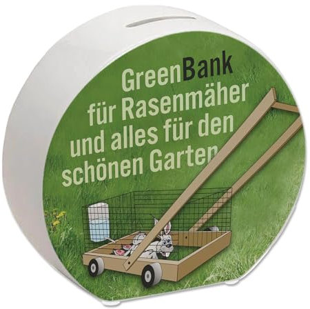 GreenBank Spardose - Comic-Hase für Gartenfans Sparen für Gartenzubehör mit Spaß und Stil