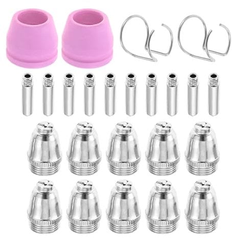 Mtsooning 24 Stück WSD-60P AG-60 SG-55 Plasmaschneider Zubehör Schneidbrennerspitzendüsen Verbrauchsmaterialien-Set