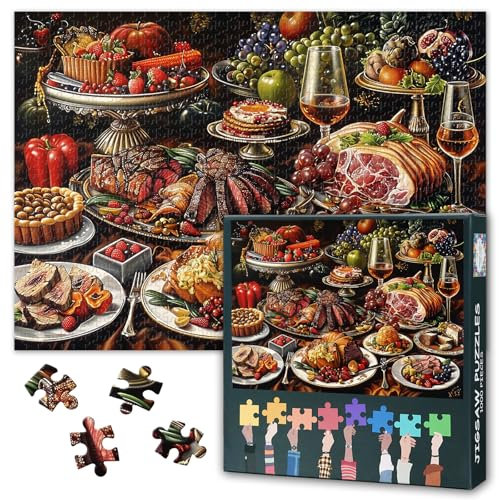Jigsaw Puzzles 1000 Pieces for Adults, Lavish Feast Of Delectable Dishes 1000 Piece Jigsaw Puzzle, Adult Puzzles, Educational Toy Finished Size 50x70cm