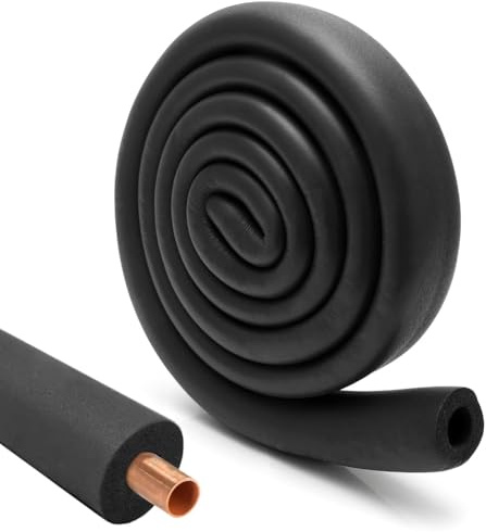 Tutamaz Rohrisolierung Kautschuk, ohrisolierung Schaumstoff Ø 16mm Ø 22mm Ø 32mm Rohrdämmung 1,8m, Schlauch für Rohrdurchmesser Heizung Sanitär Heizungsrohr Kupferrohr (Schwarz, Ø 22mm)