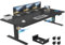 Airfish 200x80cm Höhenverstellbarer Schreibtisch Elektrisch mit Dual-Motor, Kabelmanagement & Touchscreen – Stehpult mit 100 kg Tragkraft, 3 Speichertasten und 1.5 mm Tischbeinen, Schwarz