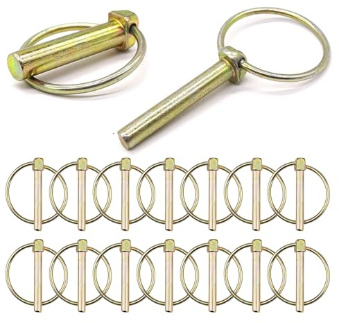 16 Stück Klappsplinte, 4,5mm x 40mm Klappstecker Sortiment Klappsplint Set mit Ring Klappsplinten Splintbolzen Splinte für Anhaenger Traktor Kippern Bauernhof