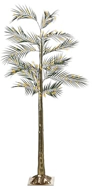 Beliani Künstliche Palme mit LED Beleuchtung grün 175 cm Paljavesi