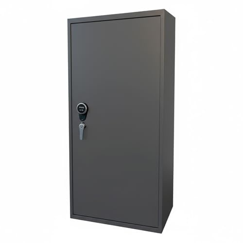 Armadio Portafucili Armi Blindato Fuciliera in Acciaio con Serratura Digitale e Chiave, Tesoretto, Tasca Porta Oggetti, Cassaforte Sicura Florida 148 x 40 x 28 Cm (Grigio Scuro, 7 Posti)