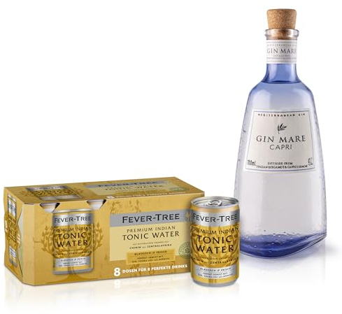 Gin Mare Capri (42,7% Vol.) & FEVER-TREE Indian Tonic Water | Gin & Tonic Set für deinen perfekten premium Drink; hol dir mediterranes Flair nach Hause