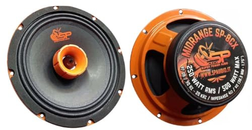 SP Audio 2 SP-8CX, 2-Wege-Koaxial-Mitteltöner, 20 cm 200 mm 8 Durchmesser, 250 Watt RMS, 500 Watt max., 4 Ohm, 97 dB SPL, Tür, Paar