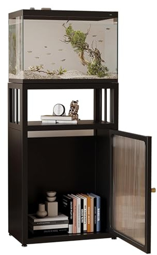 Generisch Komplett montierter Aquariumständer, Hochleistungs-Aquarienständer aus Metall, Multifunktionsglastür-Speicher-Kabinett, Reptilienzüchter-Schildkrötentank-Terrarium-Rack-Tisch