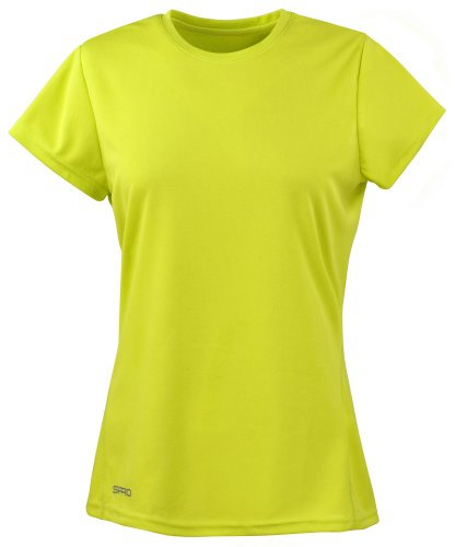 Spiro Womens/Ladies Sports Quick-Dry Short Sleeve Performance T-Shirt (XL) (Lime Green)