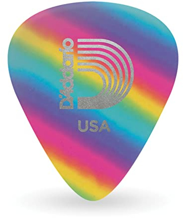 D'Addario Celluloid Guitar Picks Rainbow Light, 100-Pack