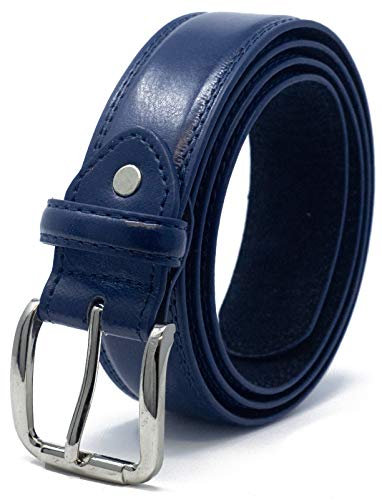 Ossi doppelt genähte mit leder gefütterter hosengürtel für herren - Dunkelblau Groß