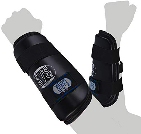 BAY® Primo Unterarmschützer Leder PU Unterarmschoner schwarz XS S M L XL (L)