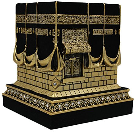 Home Table Decor Kaba Nachbildung Modell Schaustück Buchstütze Eid Geschenk (klein, Gold)