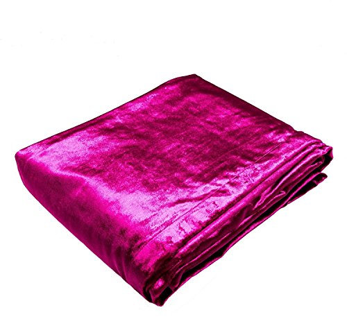 McAlister Textiles Glänzender Samt | Tischläufer 30cm x 200cm in Fuchsia Pink | Decke für Tisch, Sofa, Bett, Sessel in luxuriösem Designer Plüsch
