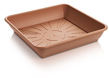 Erhard-Trading Blumentopf-Untersetzer Quattro eckig Terracotta quadratisch Kunststoff 34 cm (Gr. 3)