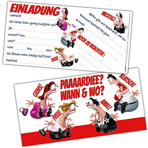 KOLLEGEN Einladungskarten Set XL (24 Stück) lustige Einladungen zum Geburtstag für Erwachsene Mädchen Jungen Kindergeburtstag Party von BREITENWERK