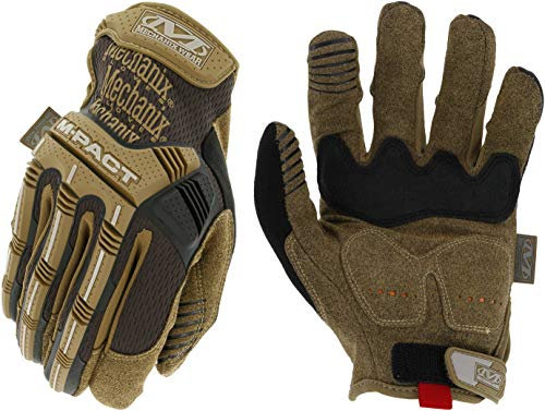 Mechanix Wear: M-Pact Arbeitshandschuhe, berührungsfähig, Aufprallschutz, absorbiert Vibrationen, groß, Braun