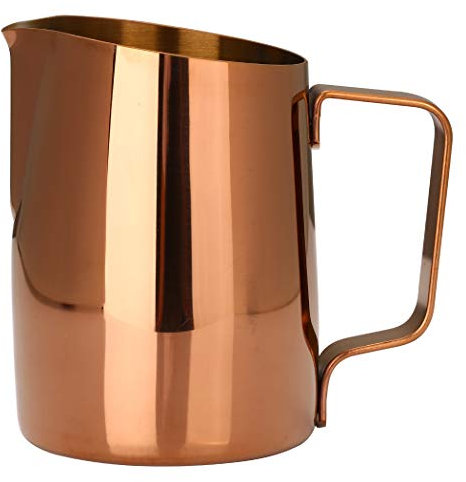 Dianoo Espresso-Milchaufschäumer, Milchkännchen, Edelstahl, für Kaffee-Latte-Kunst, 420 ml gold